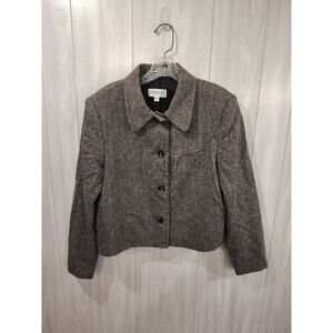 Jordan And Cole Women's Pea Coat Gray Size M Petite Office Casual Old Money